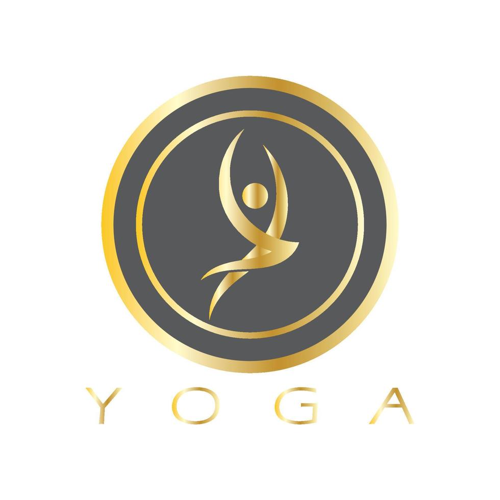 logo design of people doing yoga symbol icon illustration vector