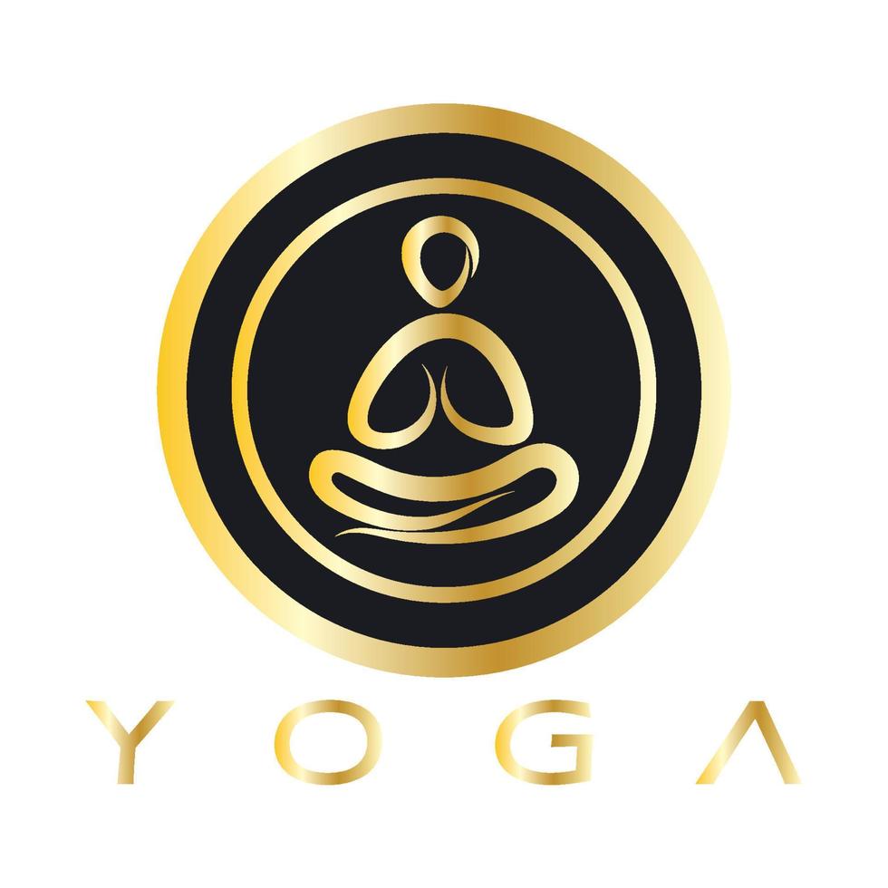 logo design of people doing yoga symbol icon illustration vector