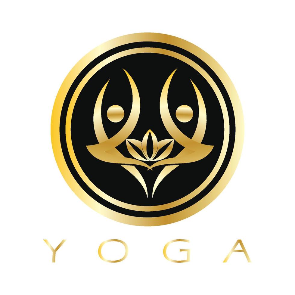 logo design of people doing yoga symbol icon illustration vector