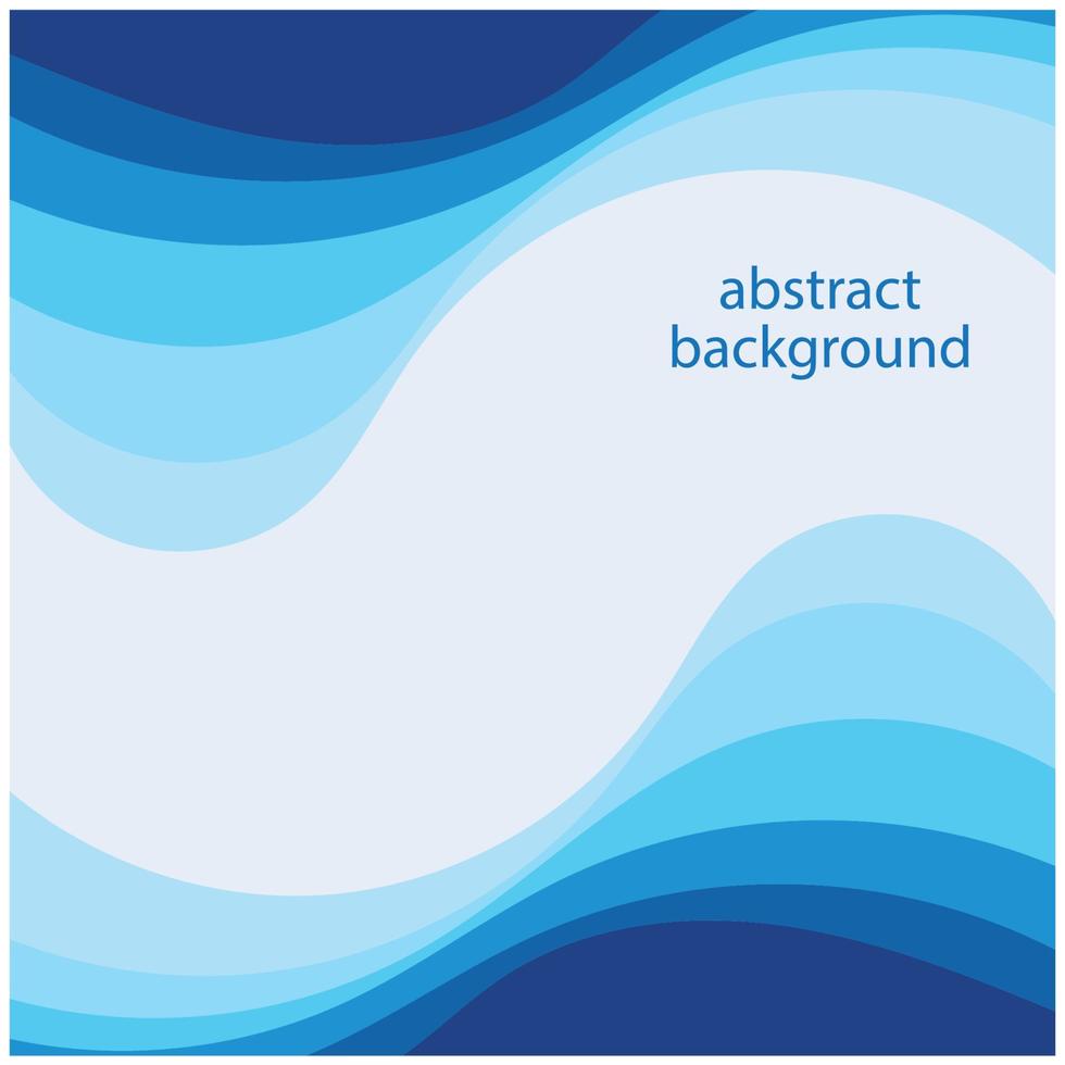 Blue wave vector abstract background flat design stock illustration