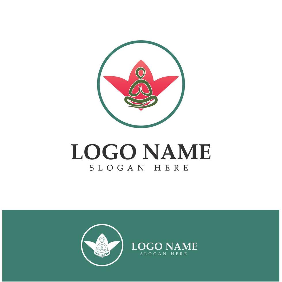 diseño de logotipo de personas que hacen yoga símbolo icono ilustración vector