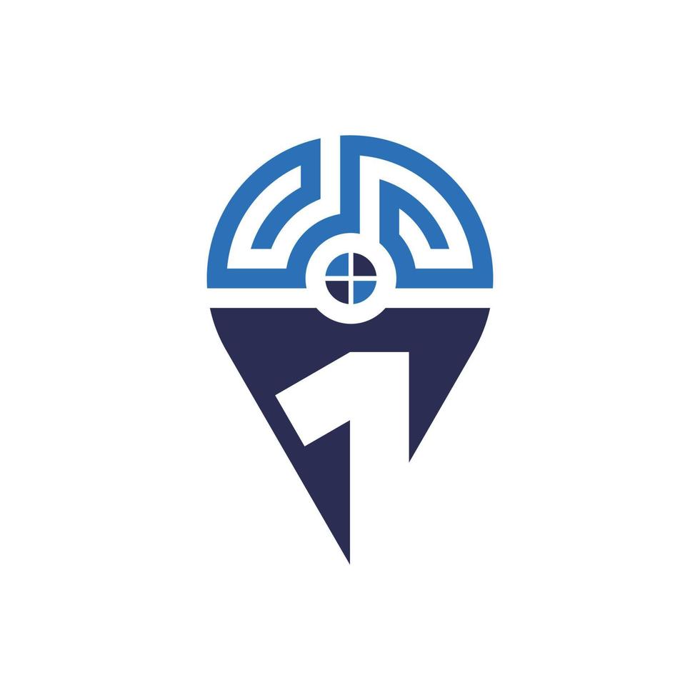 Namber one location modern real estate location logo vector