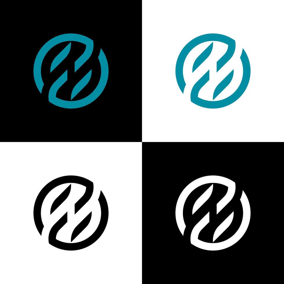 simple and modern logo in one with circle and abstract style vector