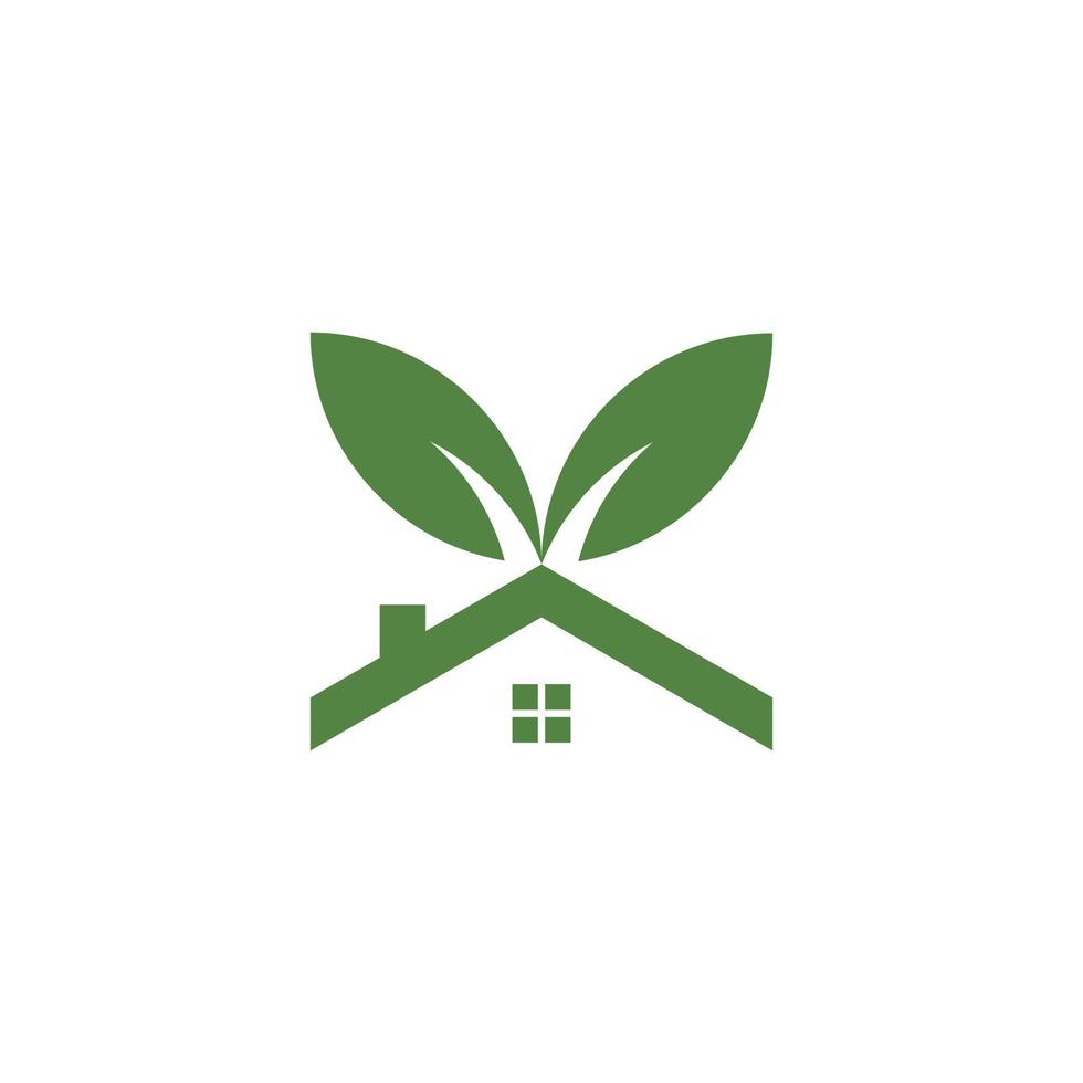 eco-friendly house roof logo in simple style vector