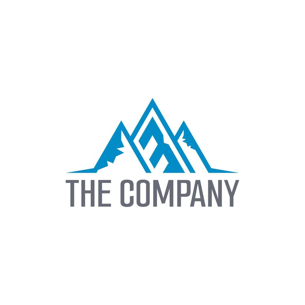 simple logo with 3 mountain peaks vector