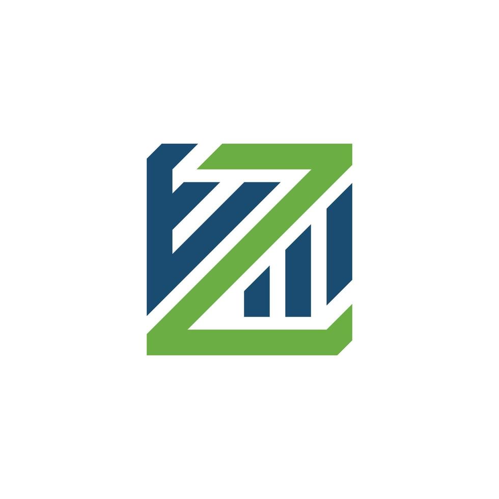 letters E and Z simple logo with a profitable accounting and finance business vector