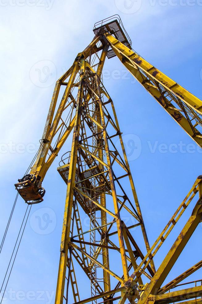 crane at the scrapyard in the seaport photo