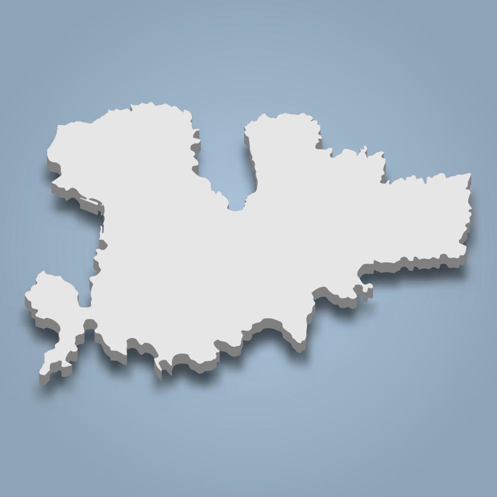 3d isometric map of Mykonos is an island in Greece vector