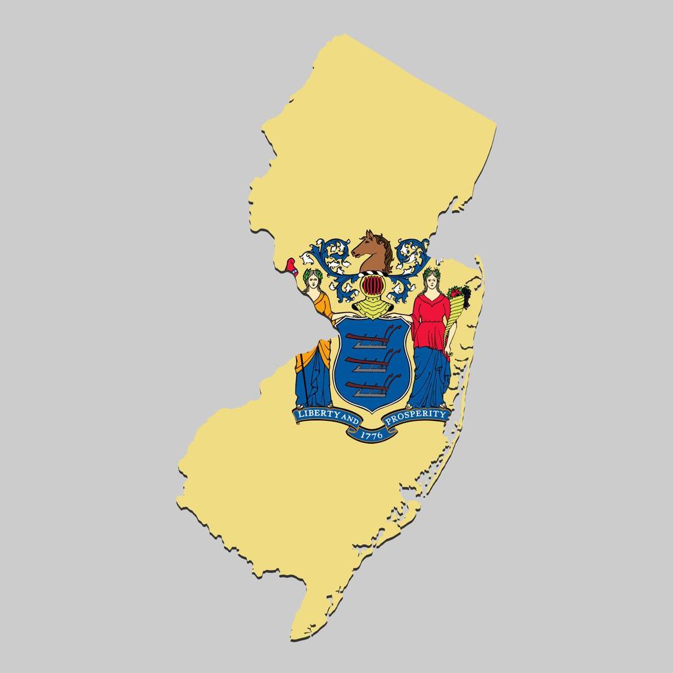 Map with national flag. Vector Illustration