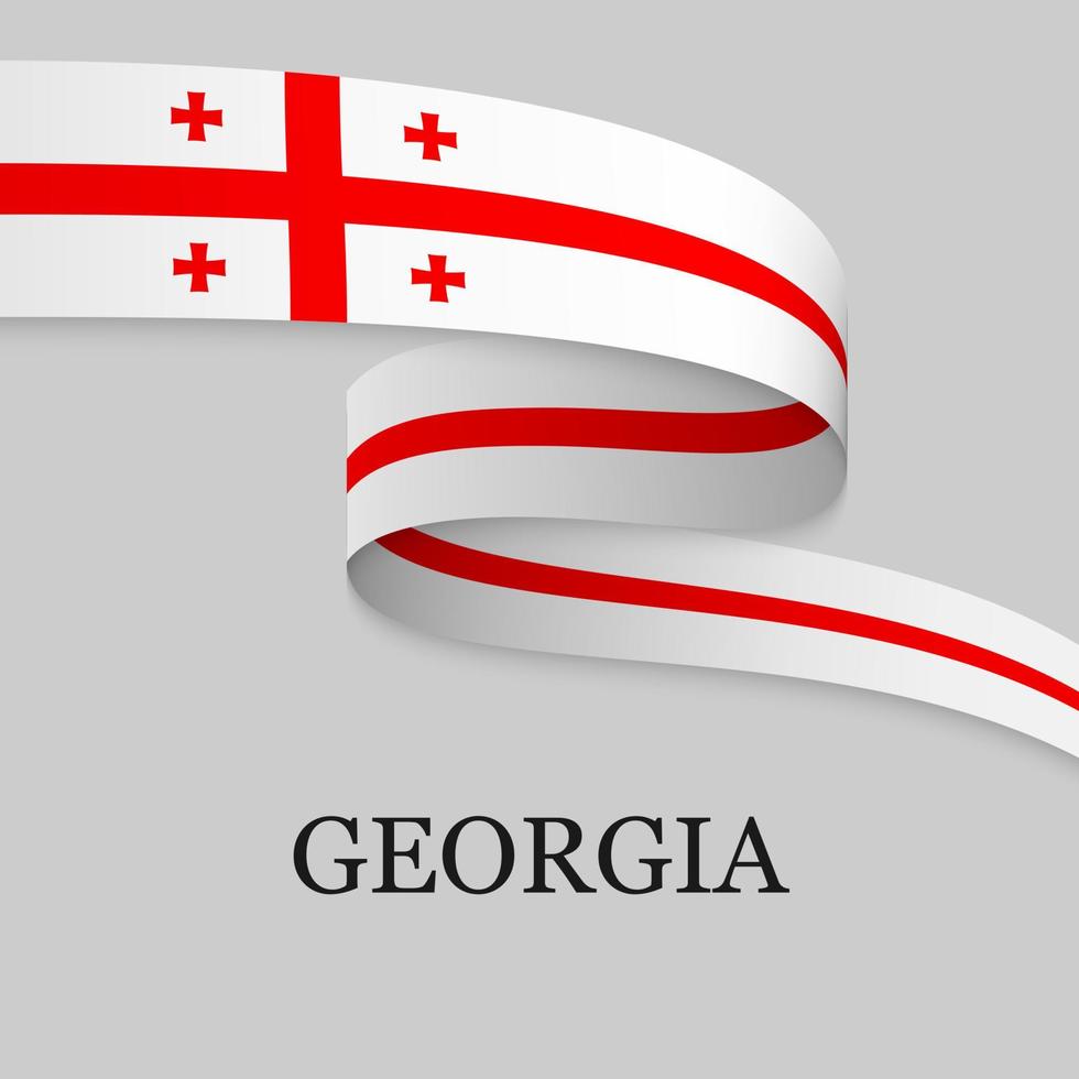 Waving ribbon or banner with flag vector