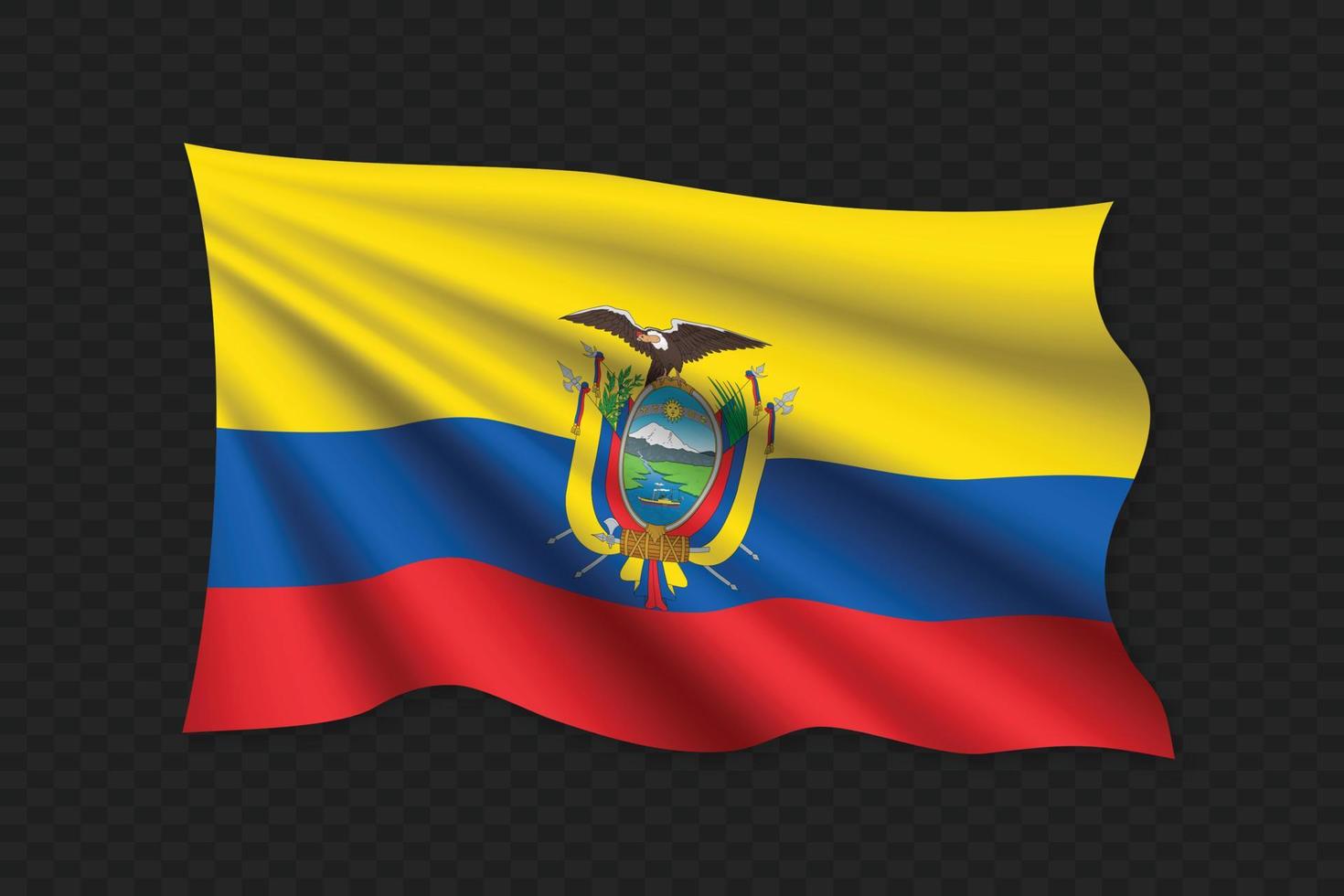 bandera ondeante 3d vector