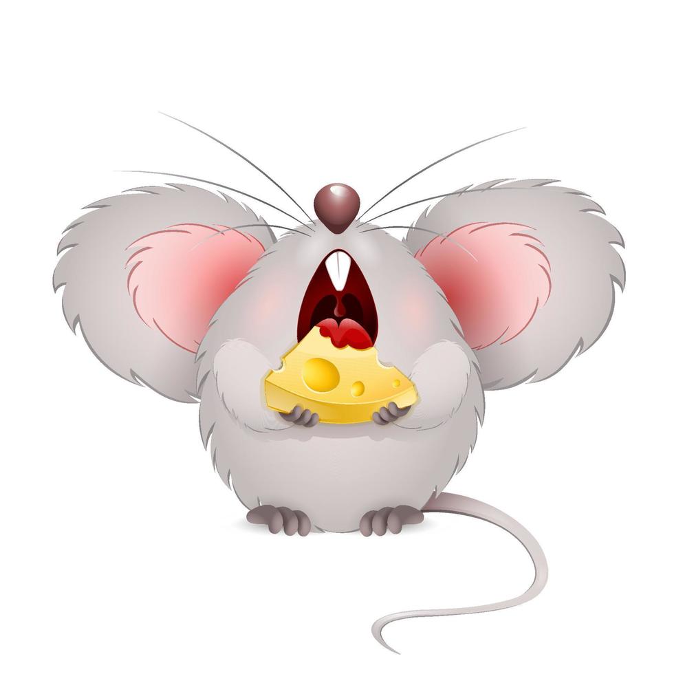 Mouse with cheese vector