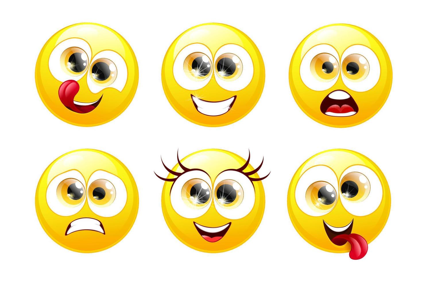 Funny emoji vector set