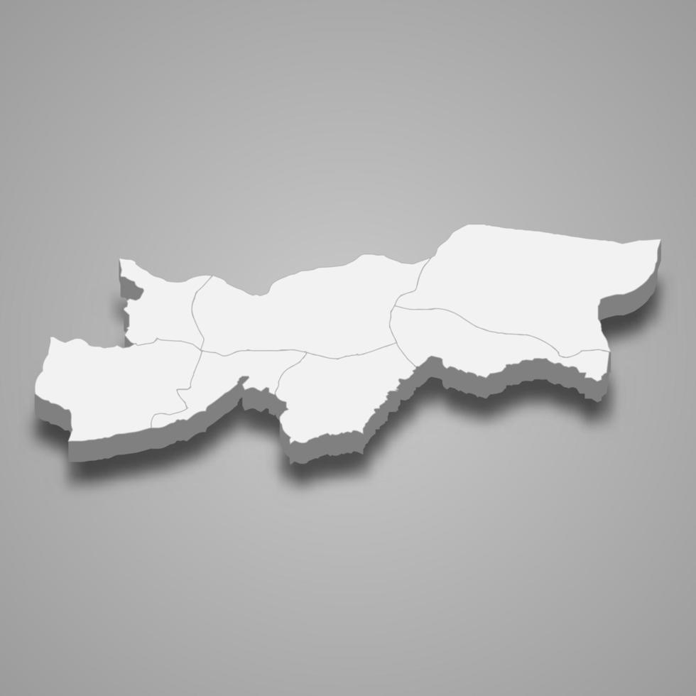 3d isometric map of Sirnak is a province of Turkey vector