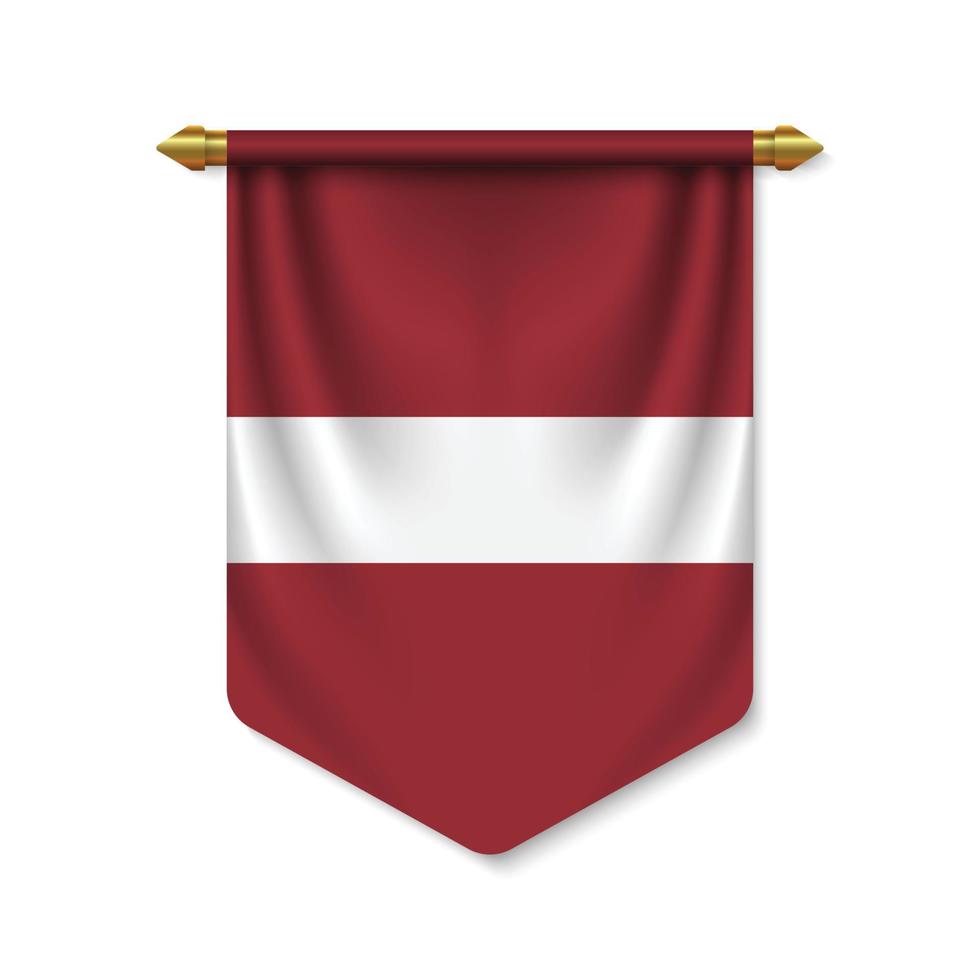 3d realistic pennant with flag vector