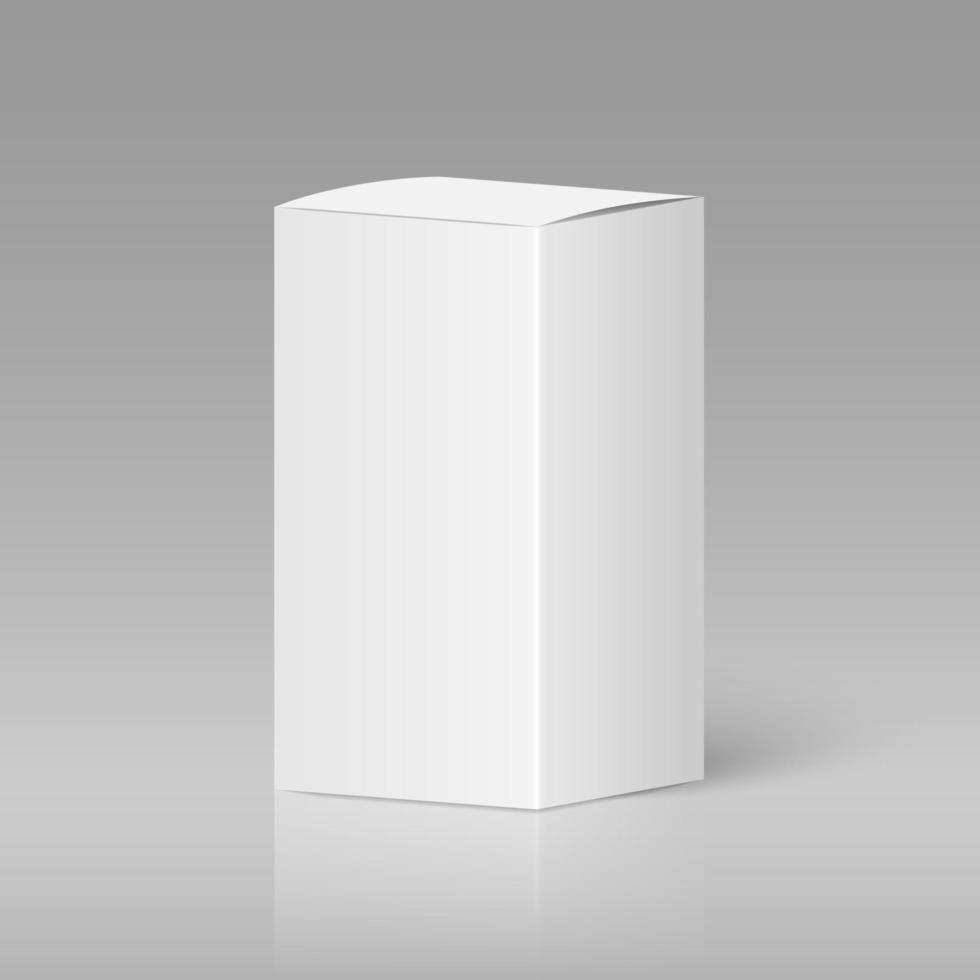 Realistic white blank box vector