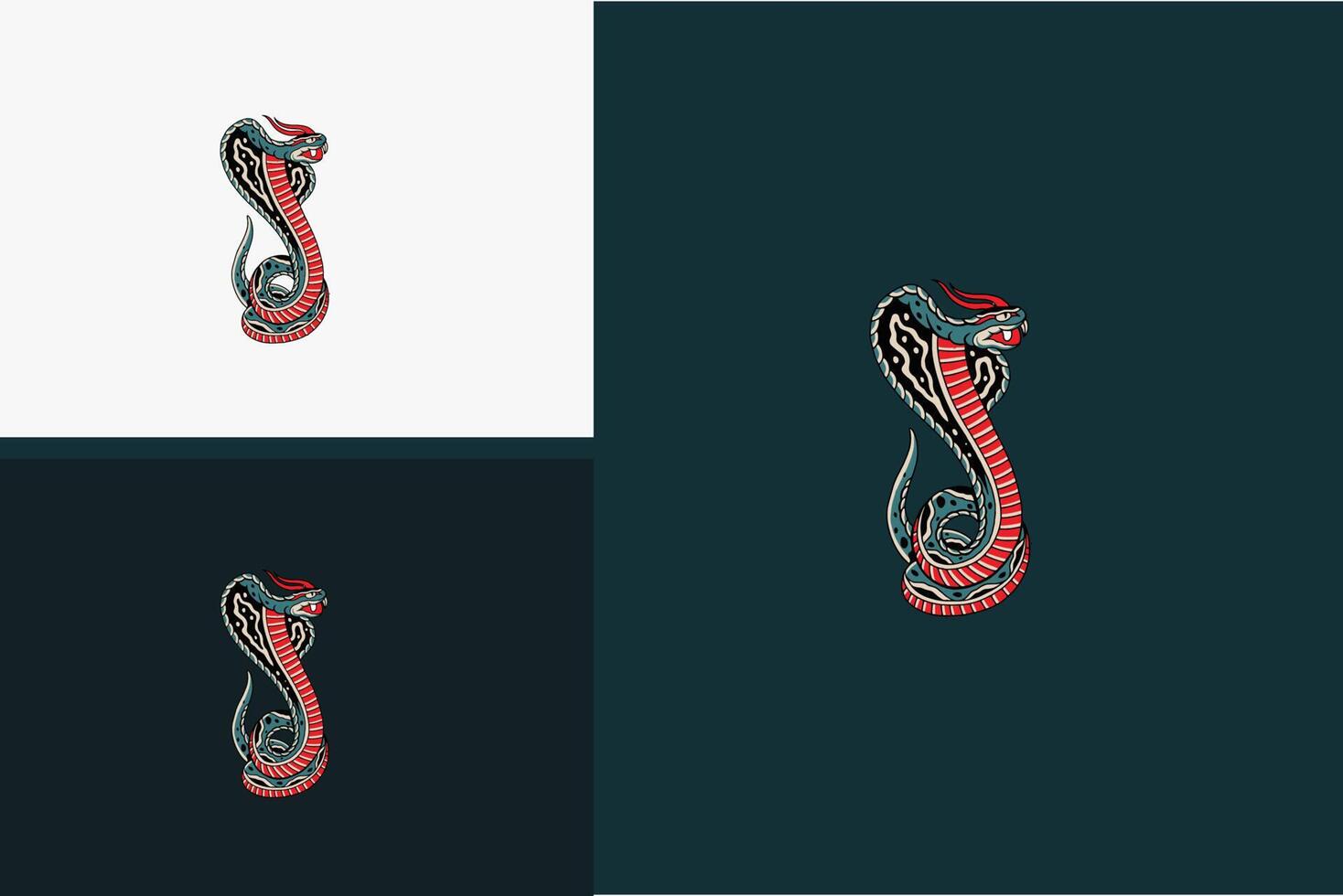 king cobra vector illustration flat design