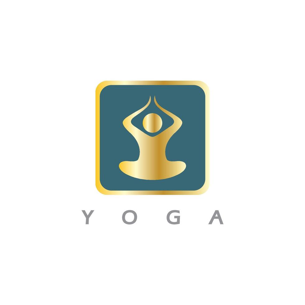 logo design of people doing yoga symbol icon illustration vector