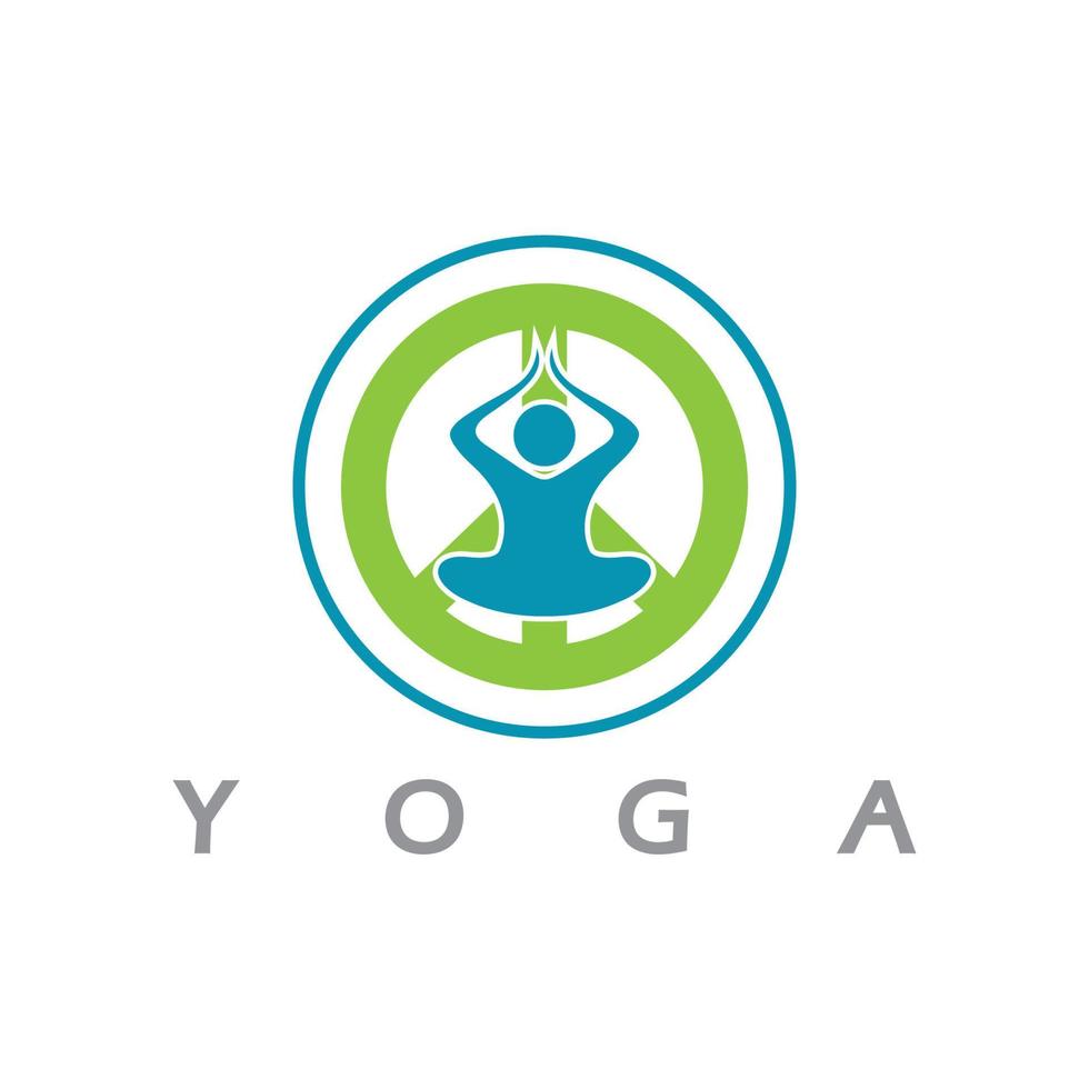 logo design of people doing yoga symbol icon illustration vector