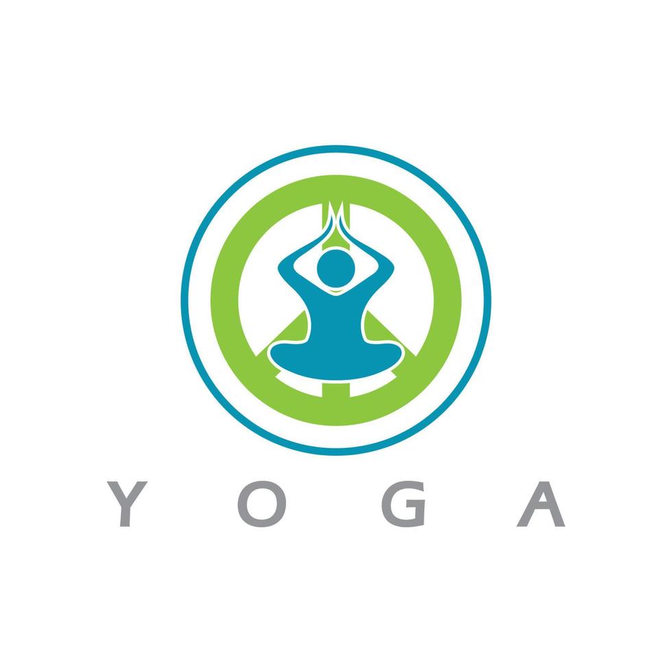 logo design of people doing yoga symbol icon illustration vector