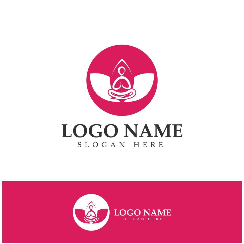 diseño de logotipo de personas que hacen yoga símbolo icono ilustración vector