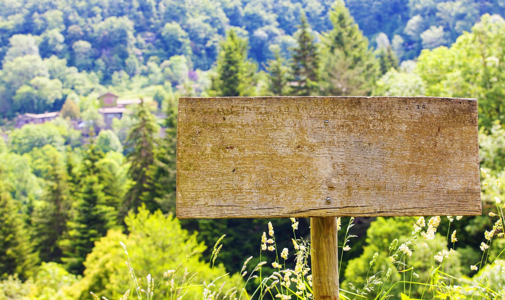 Wooden sign pointer photo