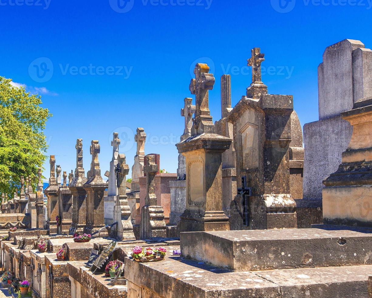 Ancient cemetery in the castle of Carcassonne in France photo