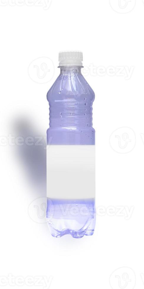 plastic bottle of mineral water on white background photo