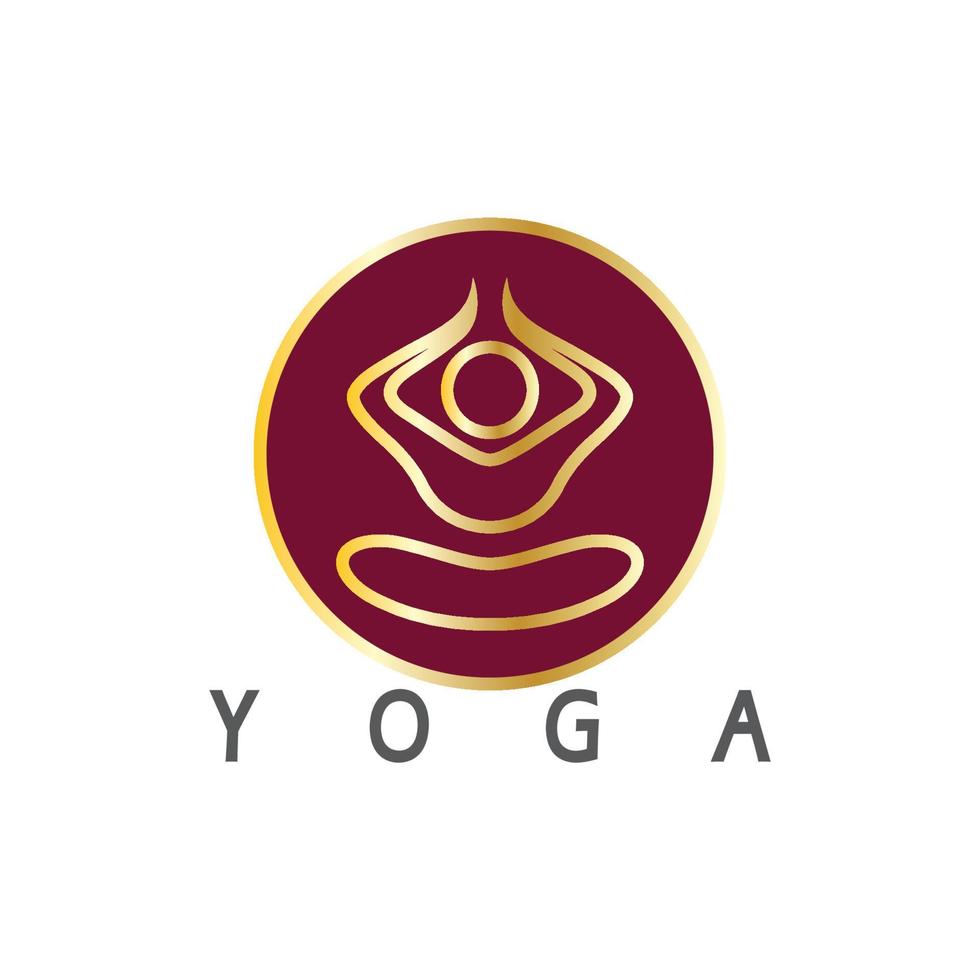 diseño de logotipo de personas que hacen yoga símbolo icono ilustración vector