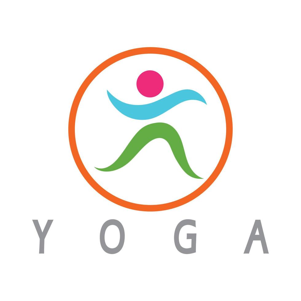 logo design of people doing yoga symbol icon illustration vector