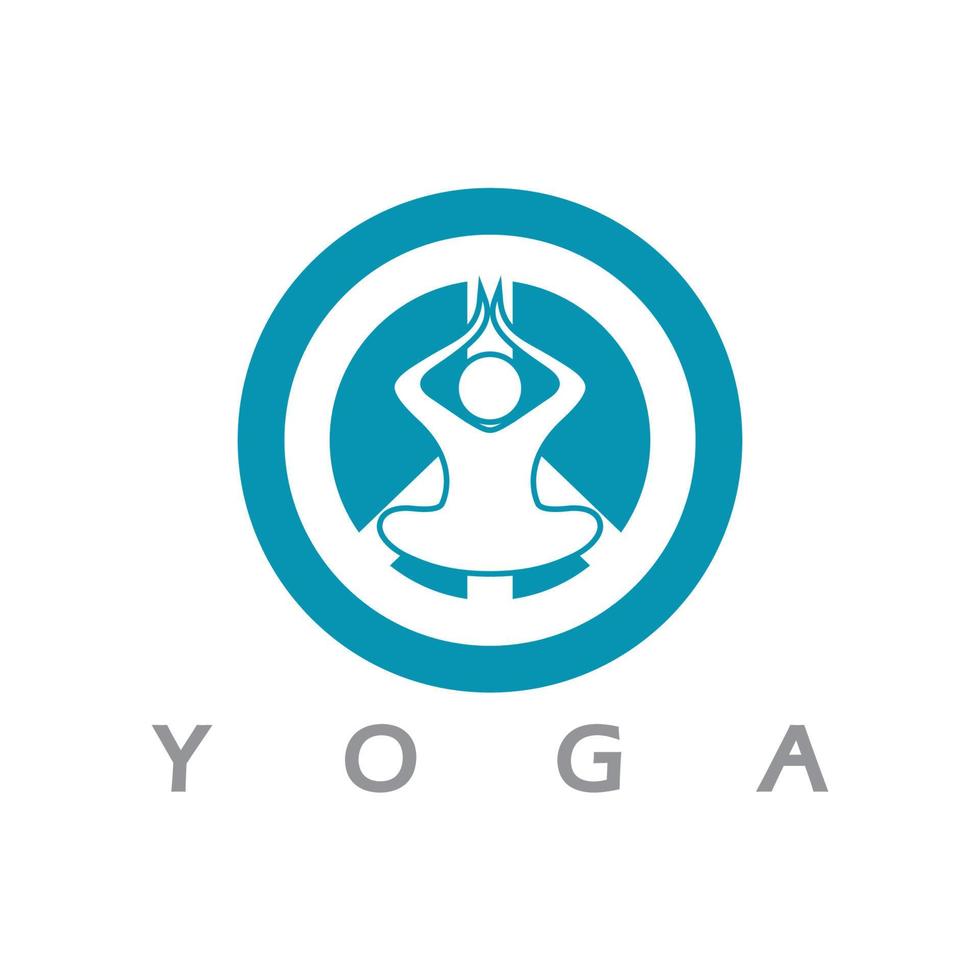 logo design of people doing yoga symbol icon illustration vector