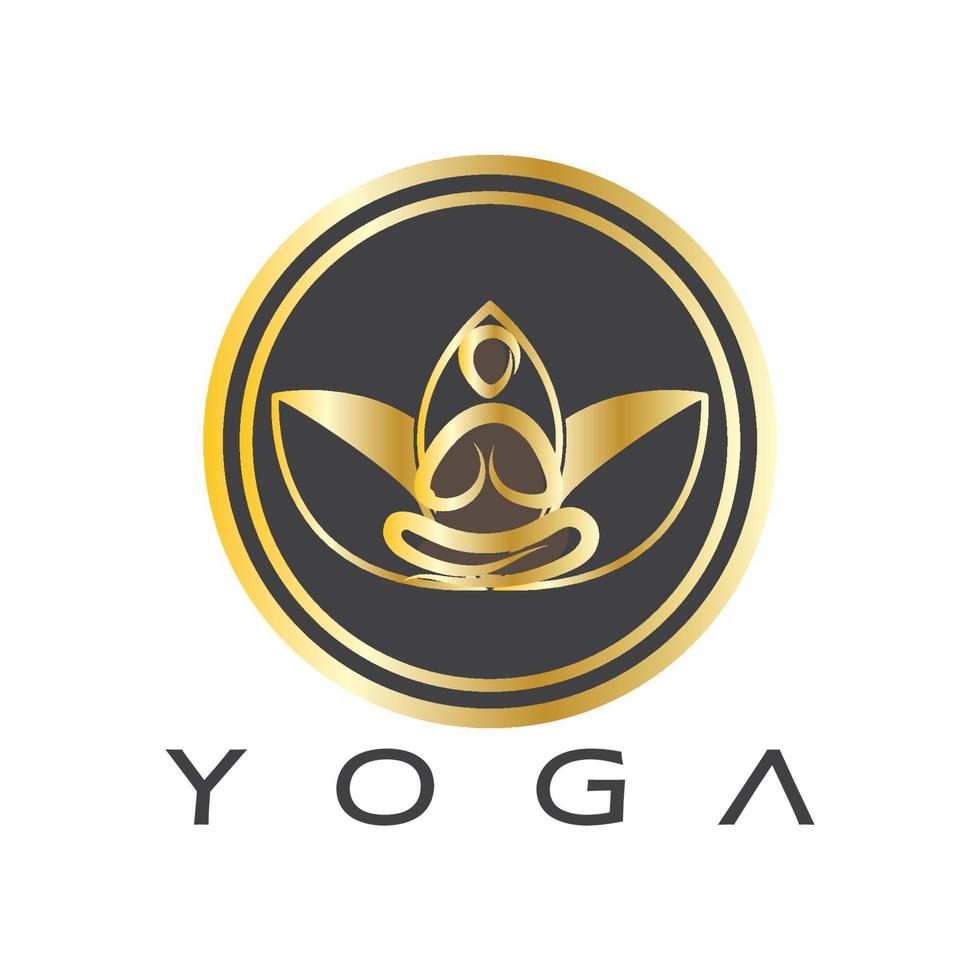 logo design of people doing yoga symbol icon illustration vector