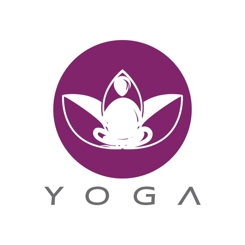 logo design of people doing yoga symbol icon illustration vector