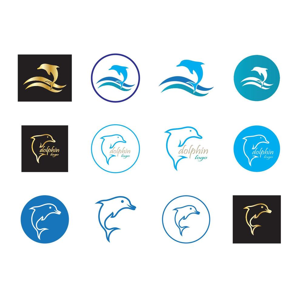 dolphin icon logo design vector