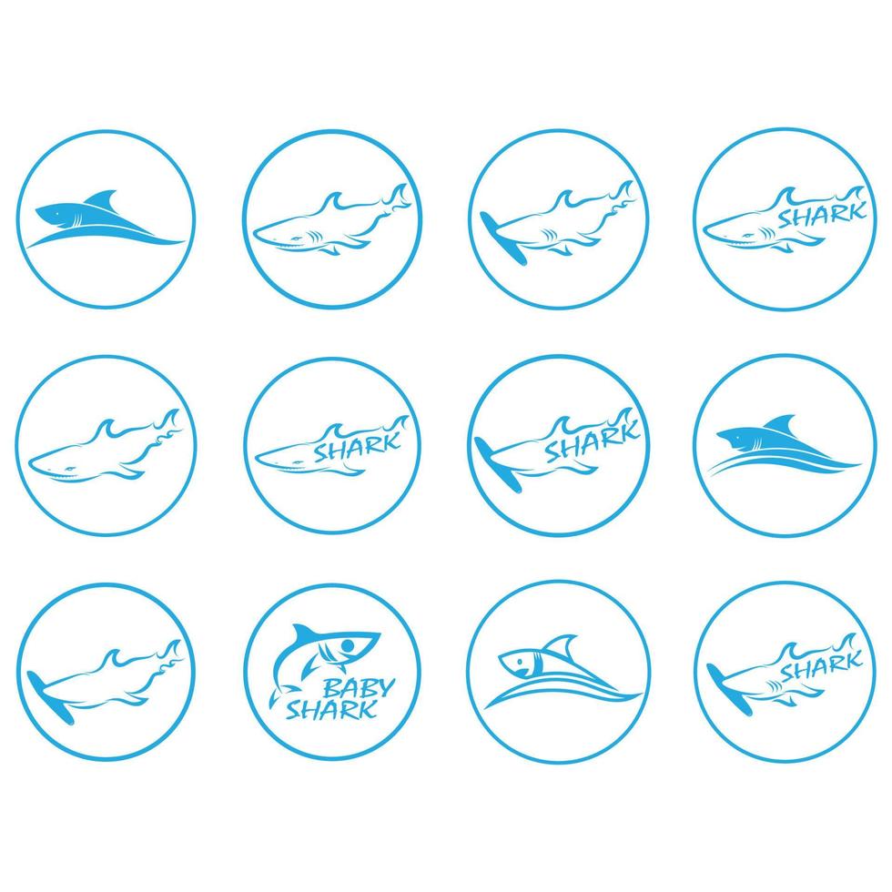 Shark fin logo vector illustration design template.Shark Logo Template-Vector illustration