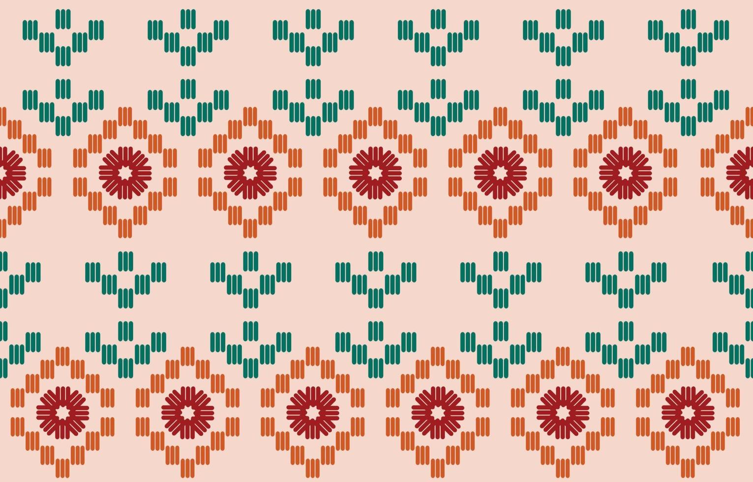 hermoso patrón de bordado tejido floral hecho a mano. patrón sin costuras navajo en estampado de adorno de arte geométrico azteca tribal, mexicano. diseño para alfombras, papel pintado, envoltura, tela y textil. vector