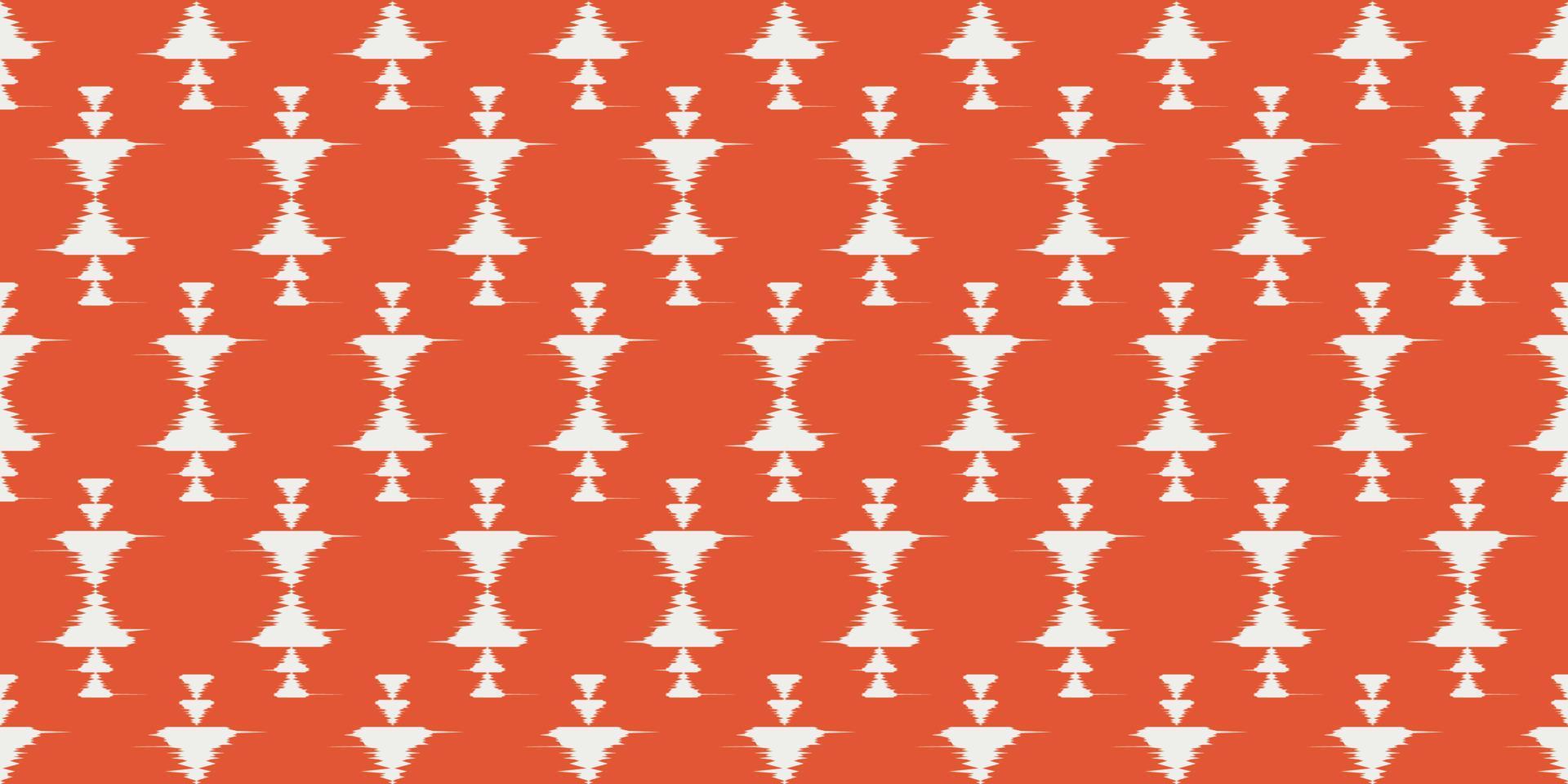 Beautiful Ikat red background. Navajo seamless pattern in tribal, folk embroidery, Mexican Aztec geometric ornament print.Design for carpet, wallpaper, clothing, wrapping, fabric, cover, textile vector