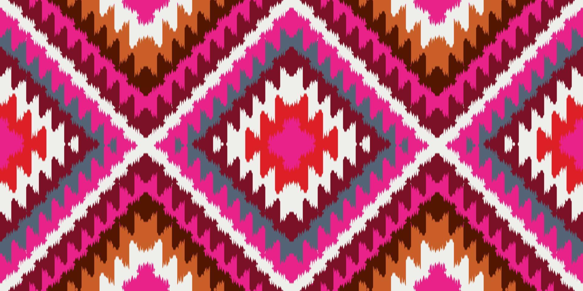 hermoso arte ikat. el patrón de colores inconsútil navajo en tribal, bordado folclórico, impresión de ornamento de arte de rombo geométrico azteca mexicano. Diseño para alfombra, papel tapiz, ropa, envoltura y tela. vector