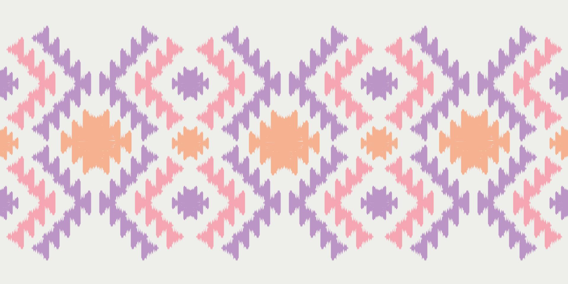 Ikat Handmade borders beautiful pastel art. Navajo chevron seamless pattern in tribal, folk embroidery, Mexican Aztec geometric art ornament print.Design for carpet, wrapping, fabric, cover, textile vector