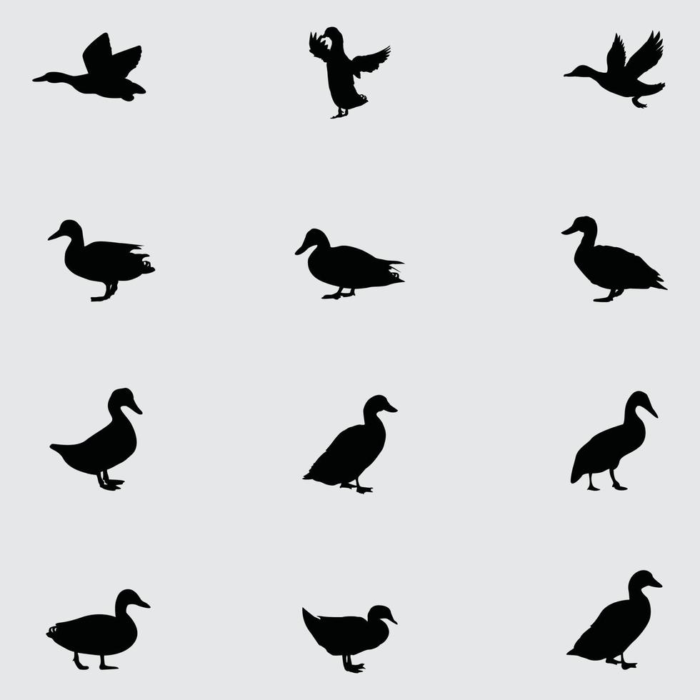 silueta de icono de pato gratis vector