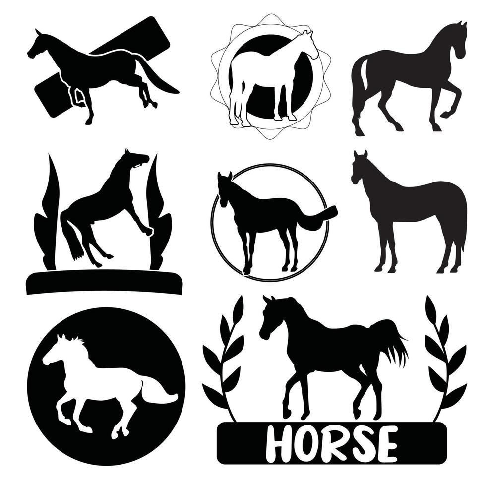 Retro horse silhouette vector