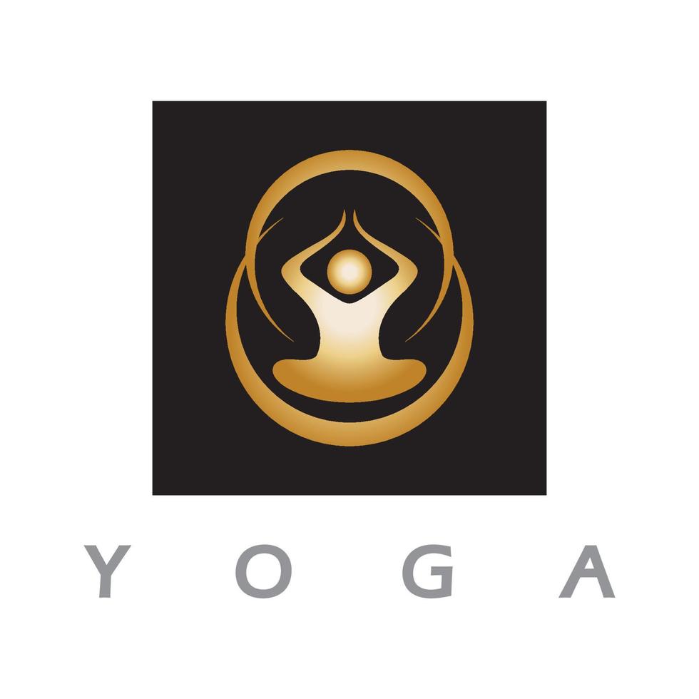 logo design of people doing yoga symbol icon illustration vector