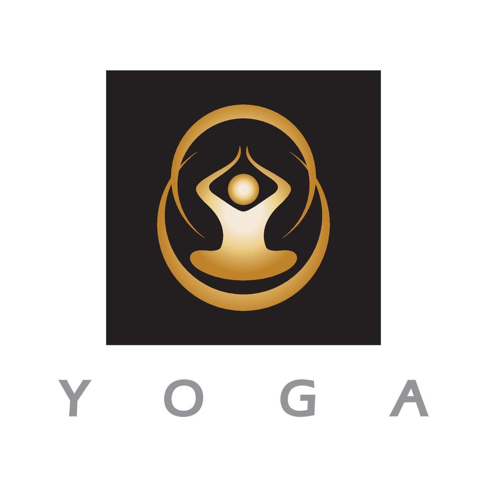 diseño de logotipo de personas que hacen yoga símbolo icono ilustración vector