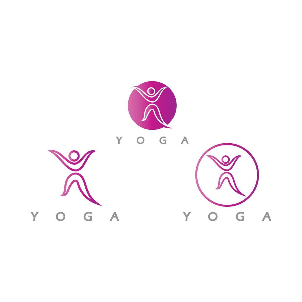 logo design of people doing yoga symbol icon illustration vector