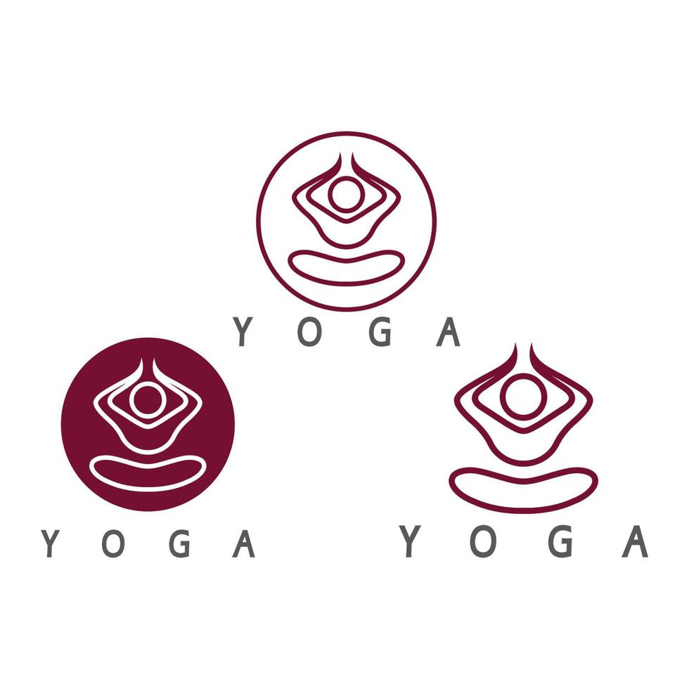 logo design of people doing yoga symbol icon illustration vector