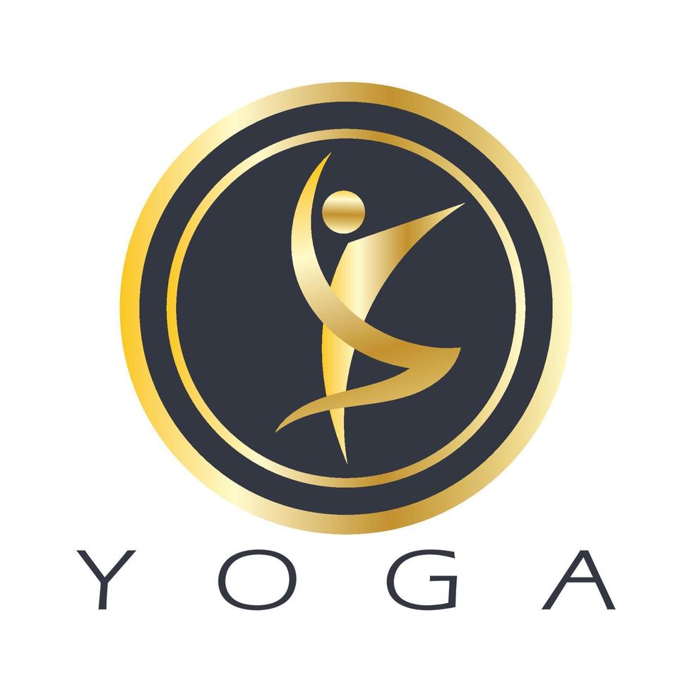 logo design of people doing yoga symbol icon illustration vector