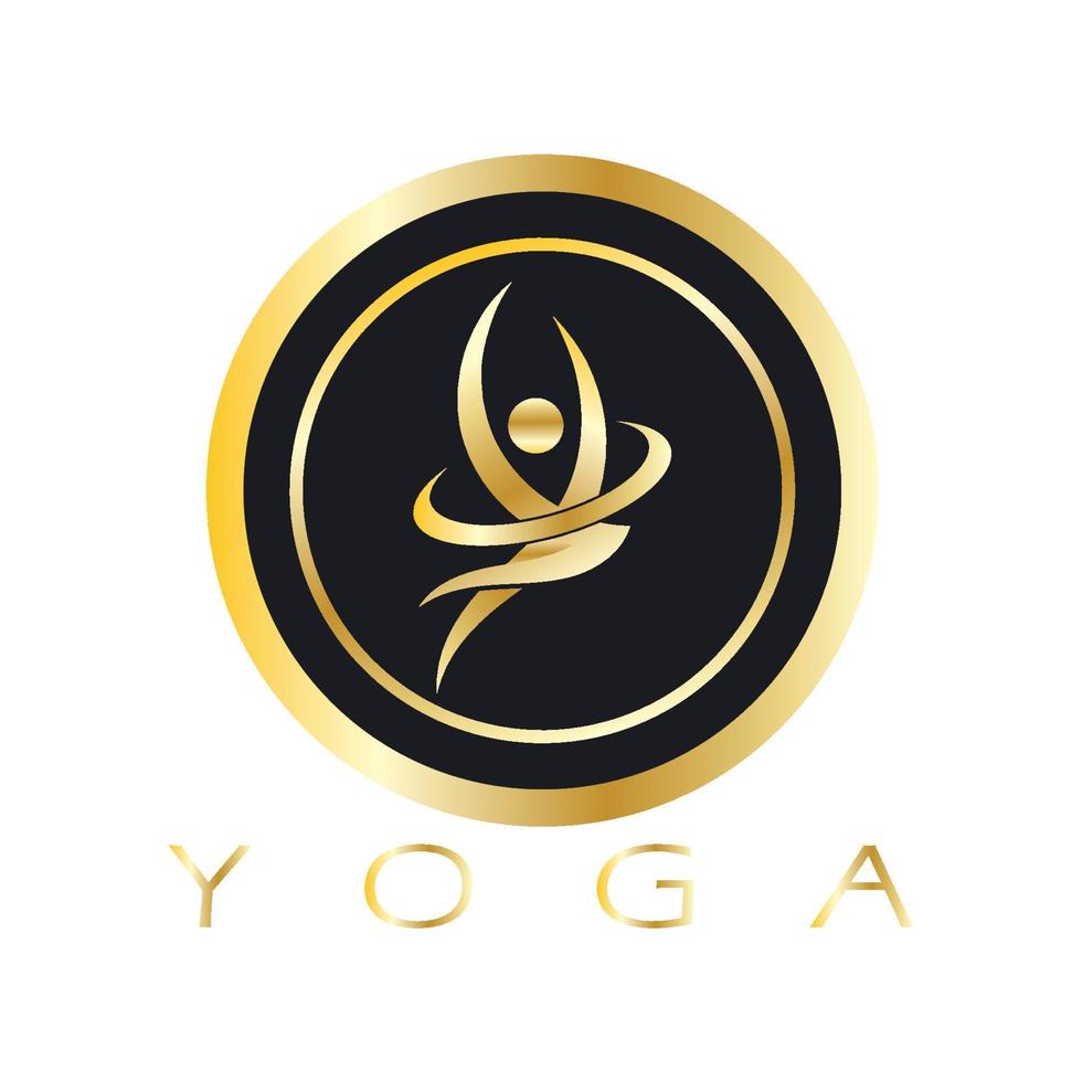 logo design of people doing yoga symbol icon illustration vector