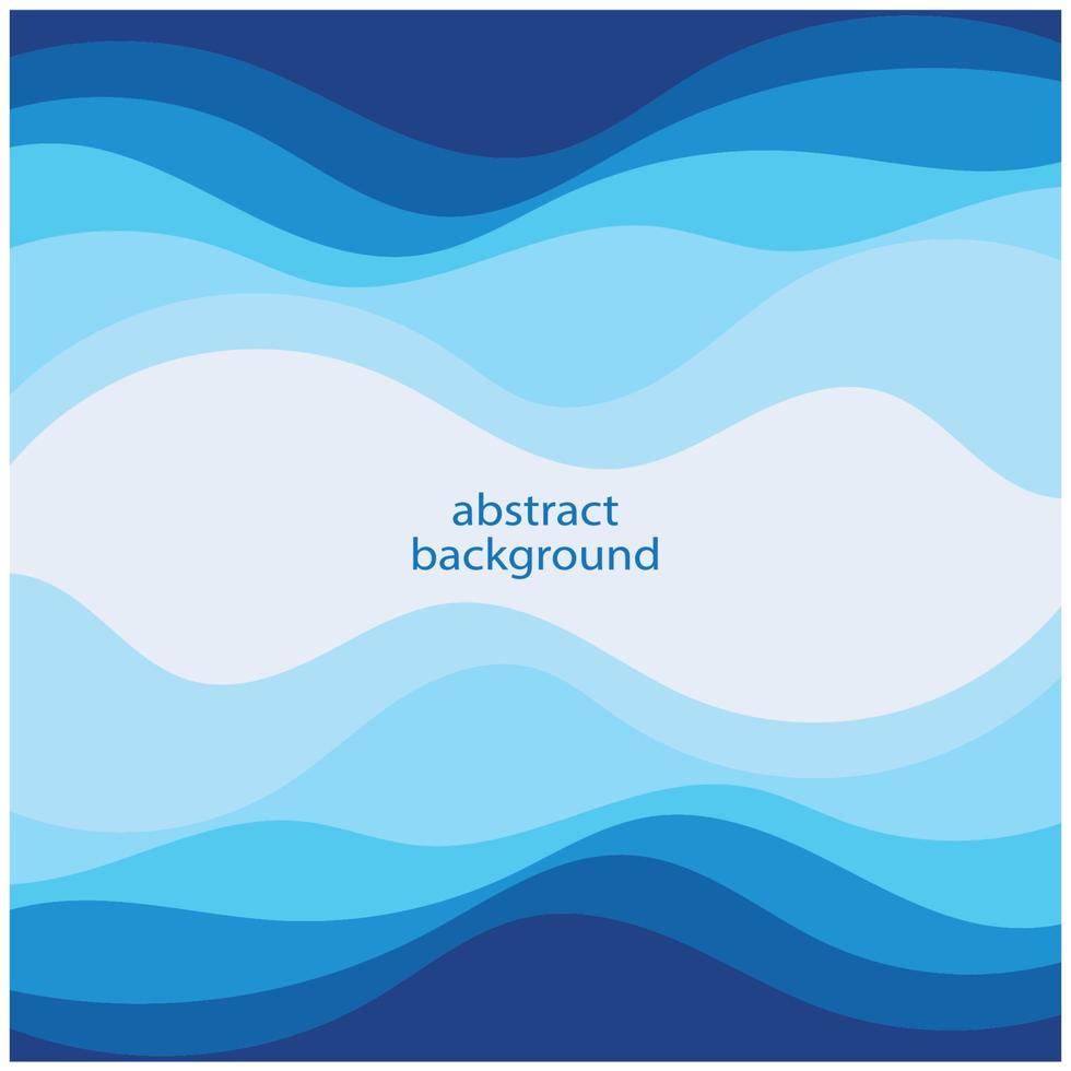 Blue wave vector abstract background flat design stock illustration