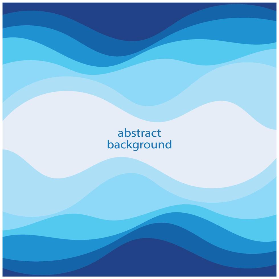 Blue wave vector abstract background flat design stock illustration