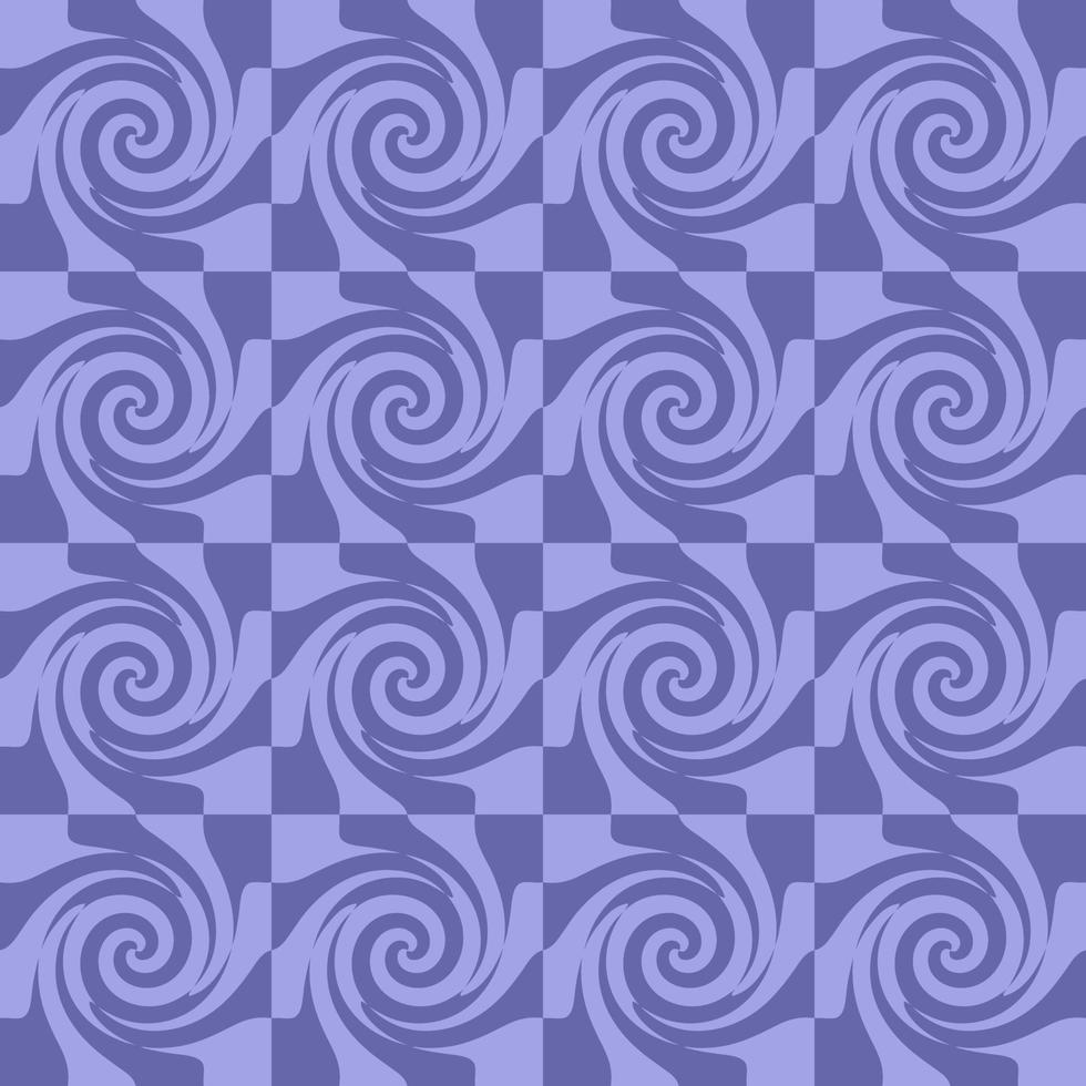 Hippie aesthetic swirl dizzy seamless pattern in 1970s style. vector